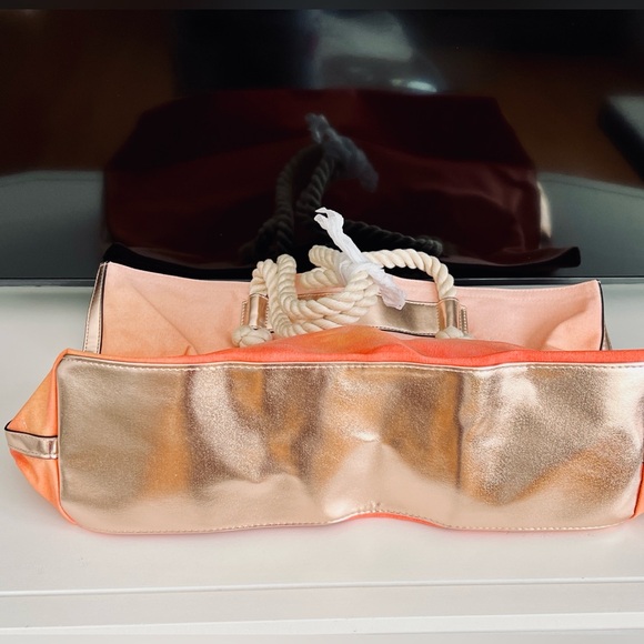 Victoria's Secret pink and orange ombre tote bag with rope handles - Picture 5 of 8